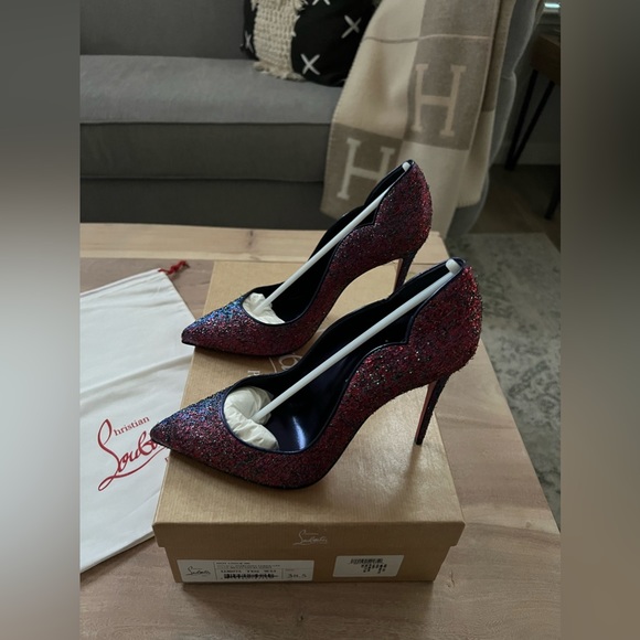 CHRISTIAN LOUBOUTIN Hot Chick 100 Lurex® pumps, Size 38.5 - Picture 9 of 13